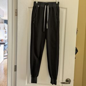Figs Black Jogger Pants with Contrast Drawstring
